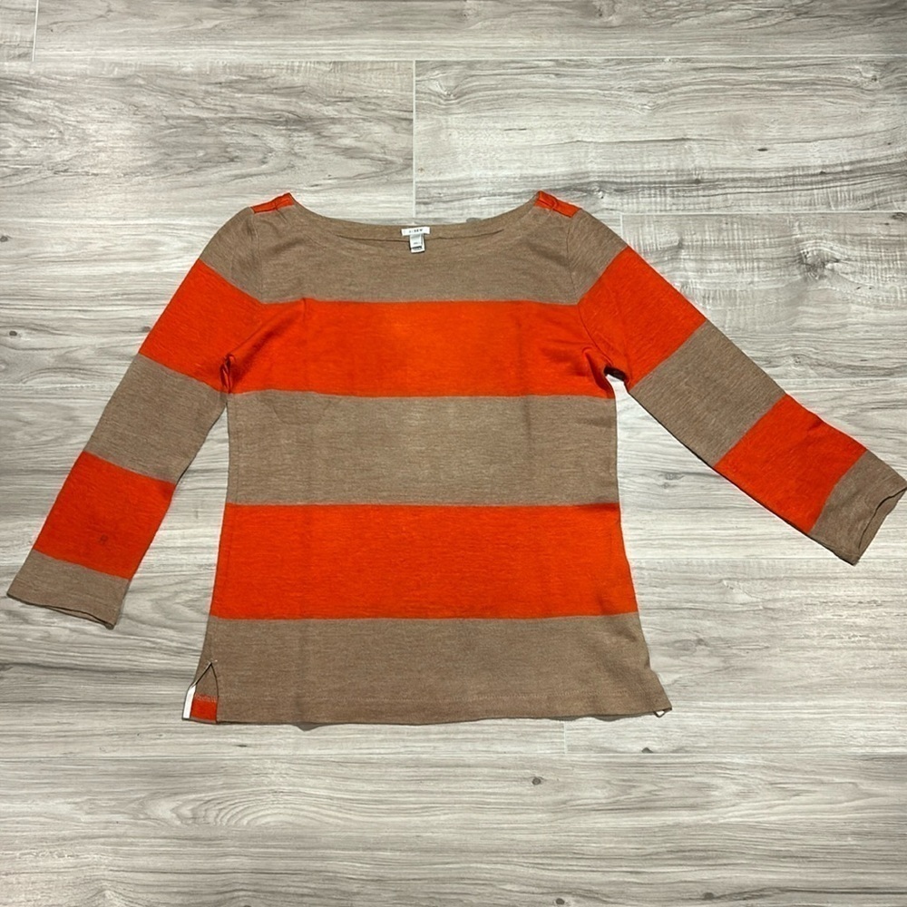 J Crew rugby stripe boatneck sweater size XXS